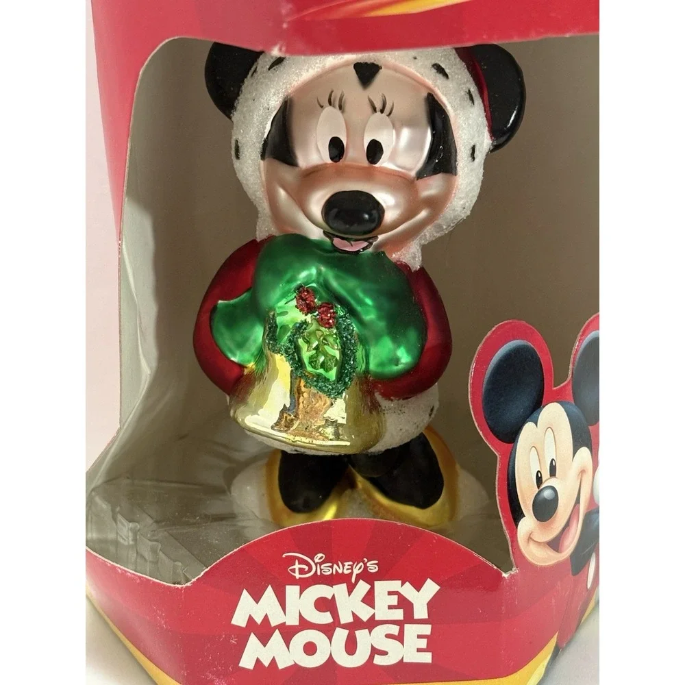 Vtg 2000 Disney Mickey Mouse‎ Christmas Ornament Blown Glass Energizer Giveaway